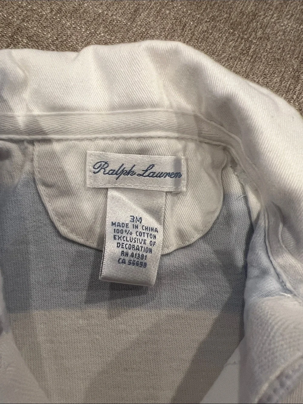 Ralph Lauren Light Blue & White Striped Polo One-Piece